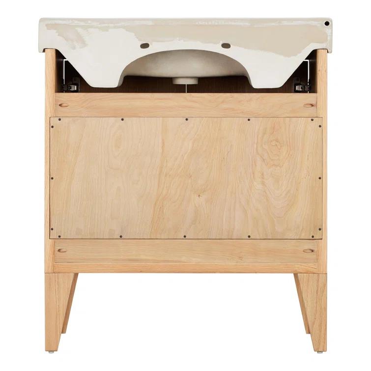 30" Sandy Oak Single Bathroom Vanity with Chevron Pattern