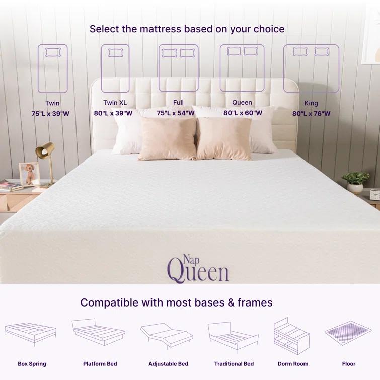 10'' Elizabeth, Cooling Gel Infused Memory Foam Mattress