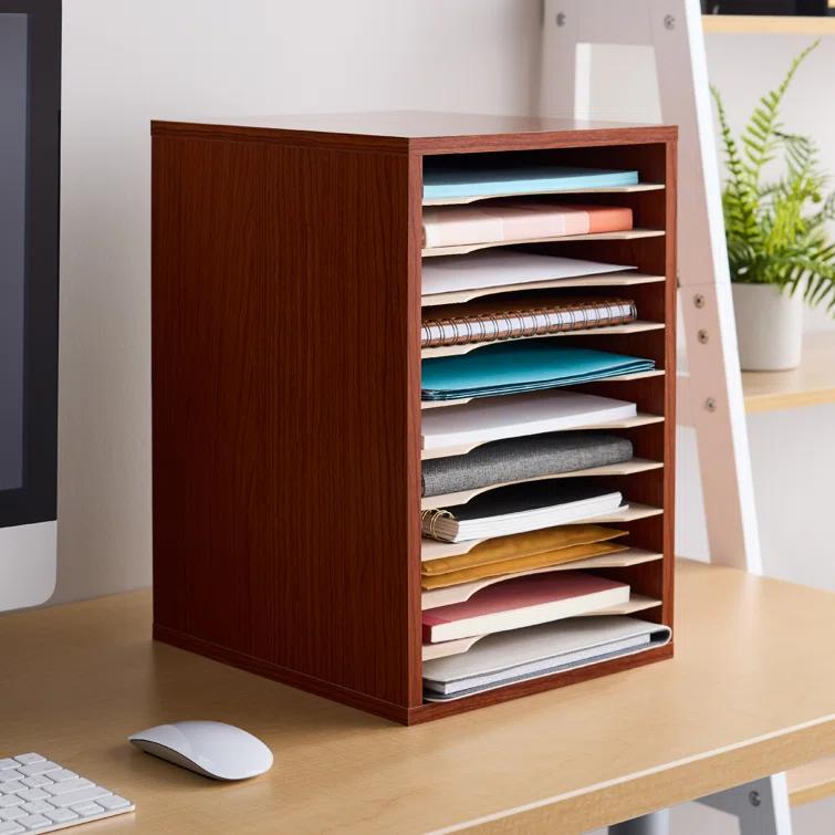 Literature Desktop Organizer With 11 Compartments