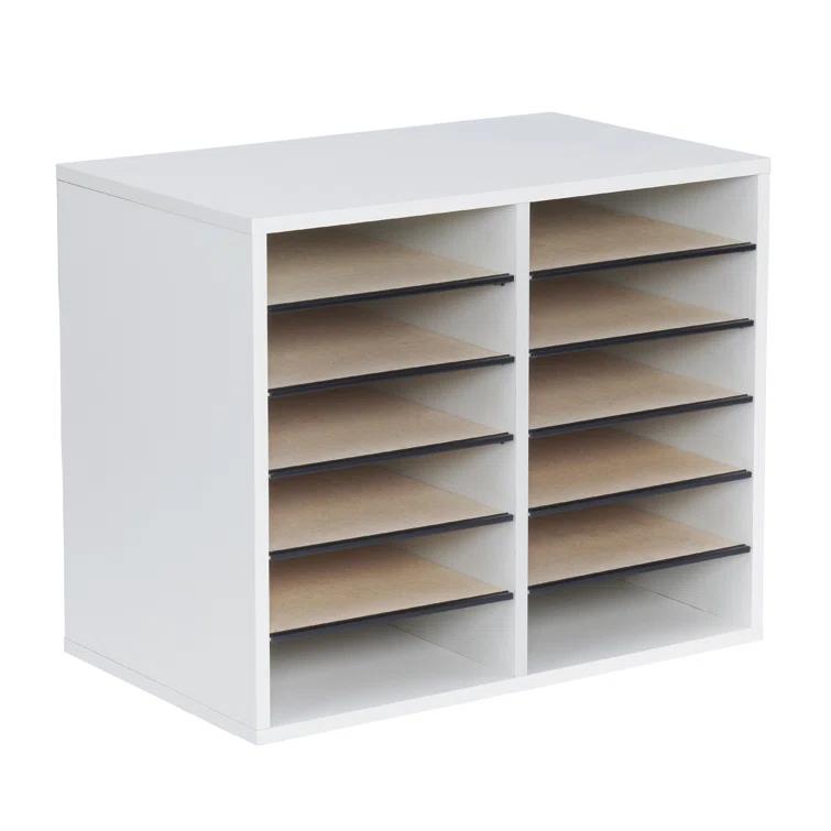 Wood Adjustable-Compartment Literature Organizer (Desktop)