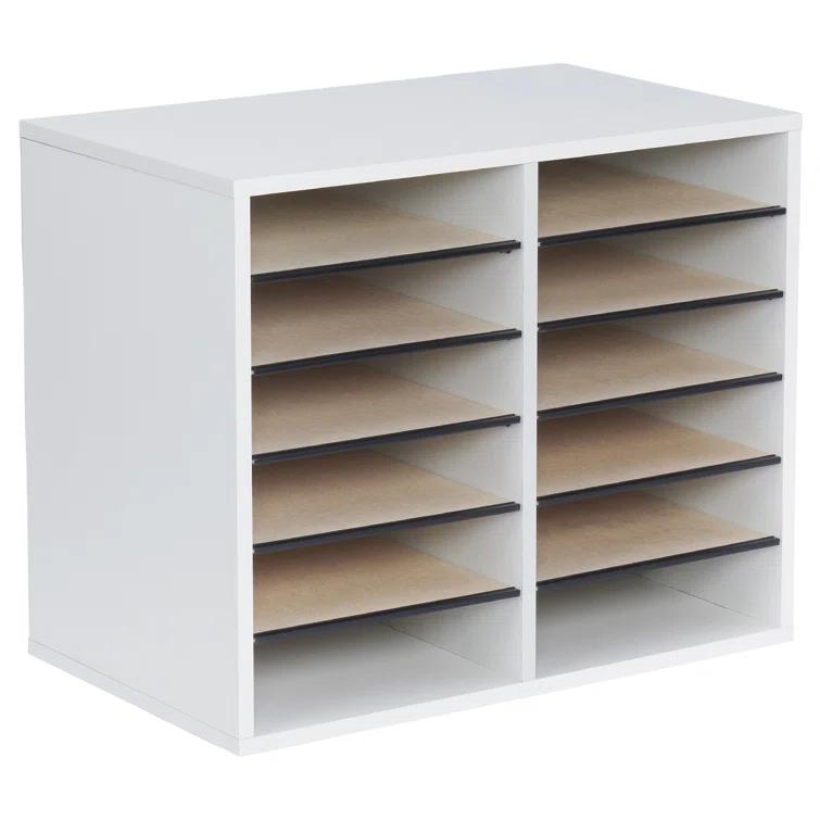Wood Adjustable-Compartment Literature Organizer (Desktop)