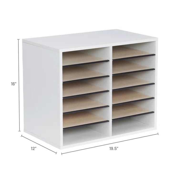 Wood Adjustable-Compartment Literature Organizer (Desktop)