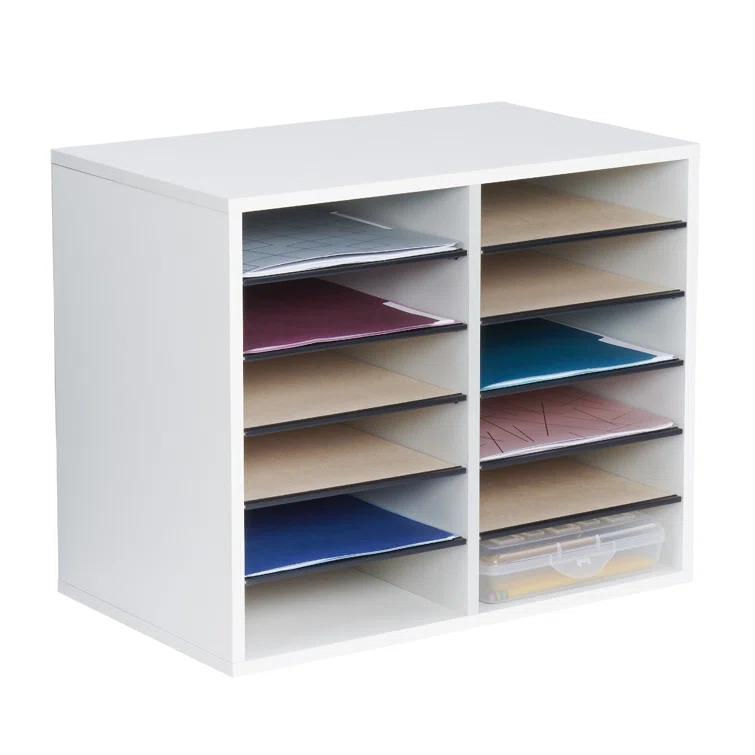 Wood Adjustable-Compartment Literature Organizer (Desktop)
