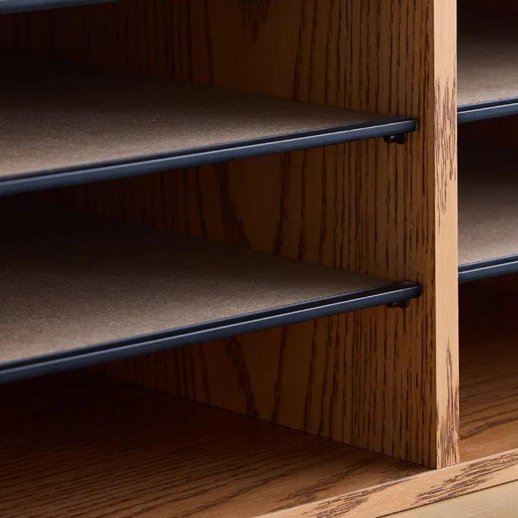 Wood Adjustable-Compartment Literature Organizer (Desktop)