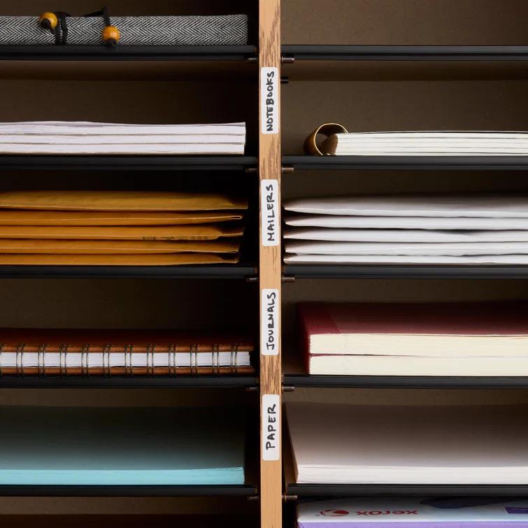 Wood Adjustable-Compartment Literature Organizer (Desktop)