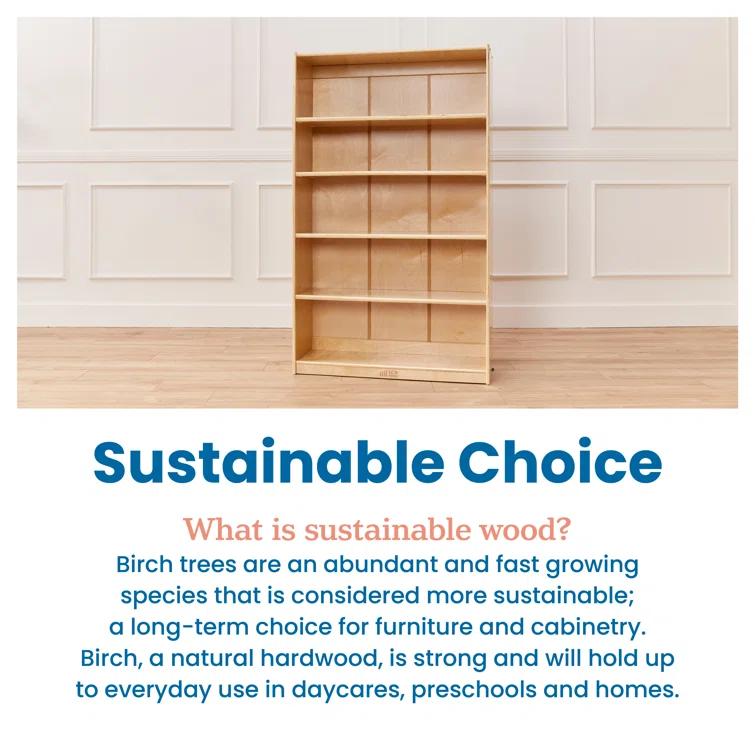 ECR4Kids ECR4Kids Classic Bookcase, 60in, Adjustable Shelves