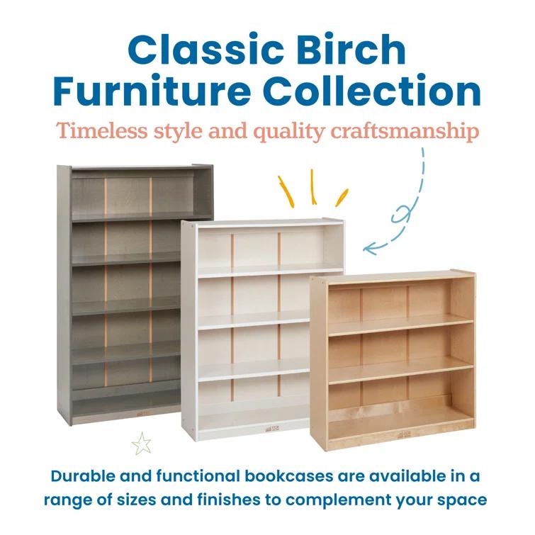 ECR4Kids ECR4Kids Classic Bookcase, 60in, Adjustable Shelves