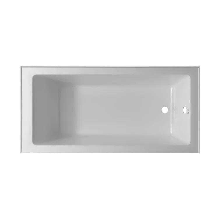 Alcove 66" x 32" Soaking Fiberglass Bathtub