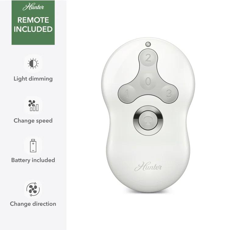 Dempsey Low Profile 44" 4 - Blade Indoor Flush Mount Small Room Ceiling Fan with Lights and Remote
