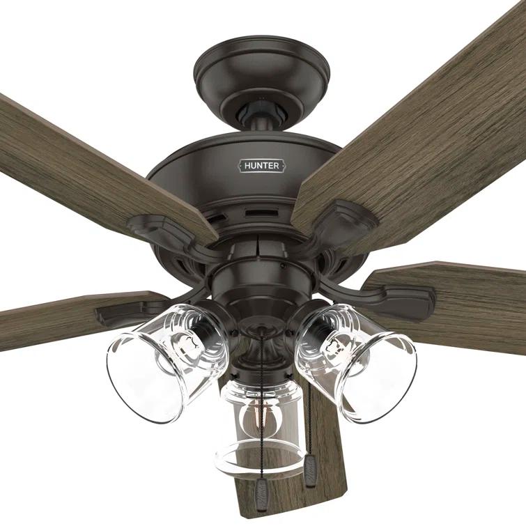 Hunter Fan 52" Rosner 5 - Blade Ceiling Fan With Lights and Pull Chains