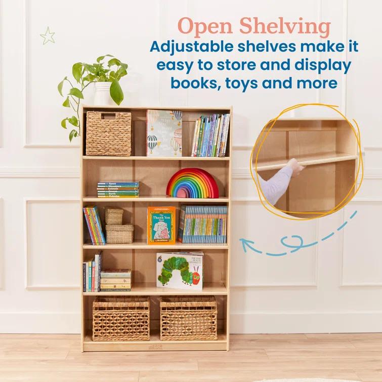 ECR4Kids ECR4Kids Classic Bookcase, 60in, Adjustable Shelves
