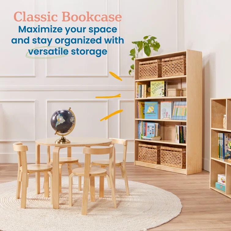 ECR4Kids ECR4Kids Classic Bookcase, 60in, Adjustable Shelves
