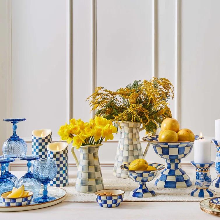 MacKenzie-Childs Royal Check® Flicker Pillar Candle