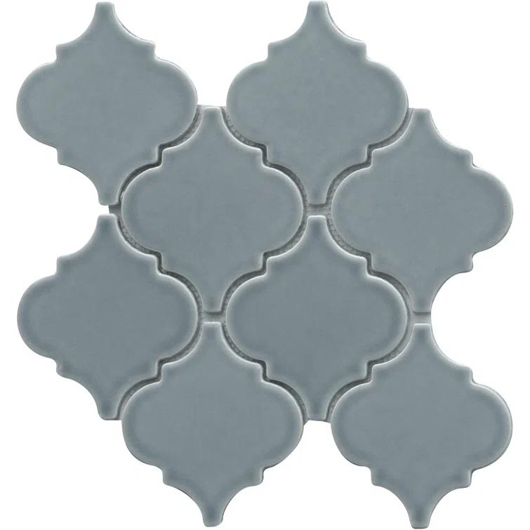 Morocco™ 10" x 11" Beveled Ceramic Arabesque Mosaic Wall Tile