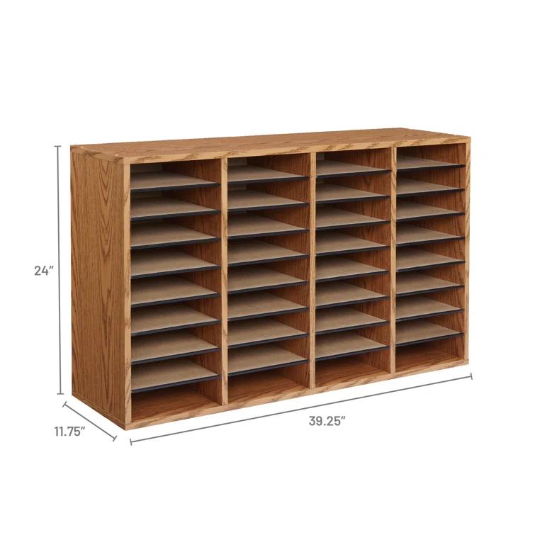Safco® Adjustable Compartment Wood Literature Orga Literature Sorter
