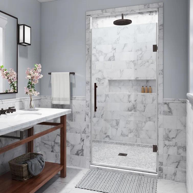 Kinkade 29.75" - 30.25" x 72" Hinged Frameless Shower Door with StarCast by EnduroShield