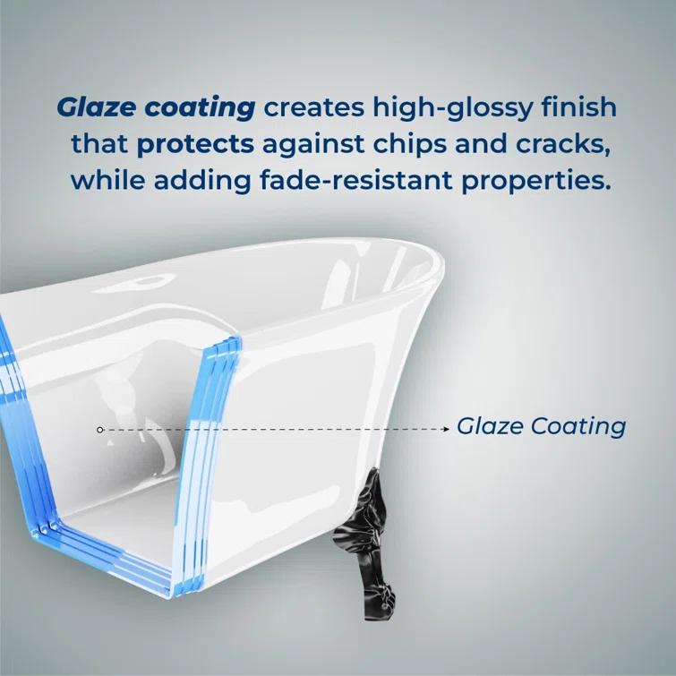 Streamline Bath 51'' Streamline Clawfoot Soaking Acrylic Bathtub With Drain, Clawfeet, and Bamboo Tray & Reviews | Wayfair