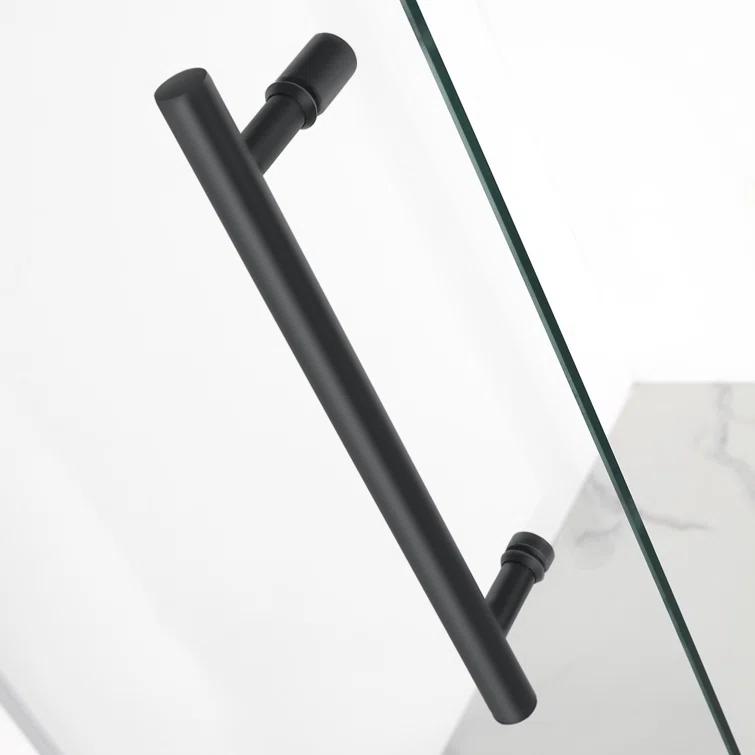 Kinkade 35.75" - 36.25" W x 72" H Hinged Frameless Shower Door