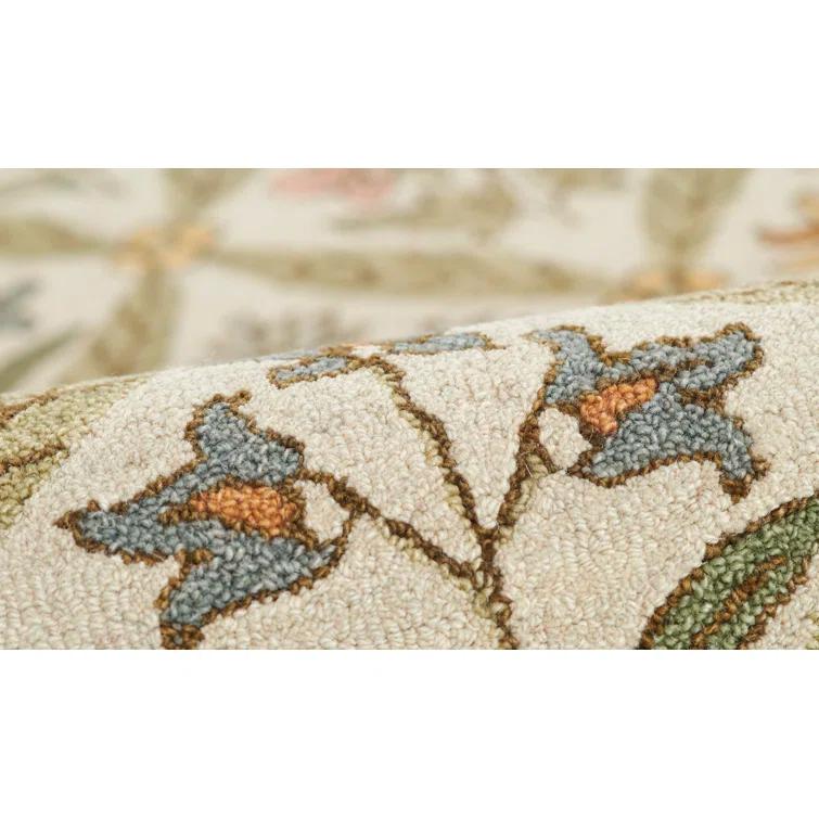 Momeni 2'x3' Cotswold Castle Combe Floral Handtufted Accent Rug Green: Wool, Medium Pile, Indoor, Classic Pattern