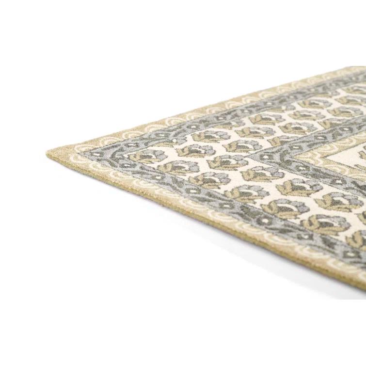 Momeni 3'6"x5'6" Cotswold Bourton Floral Handtufted Area Rug Green: Wool, Medium Pile, Botanical Pattern, Indoor Use