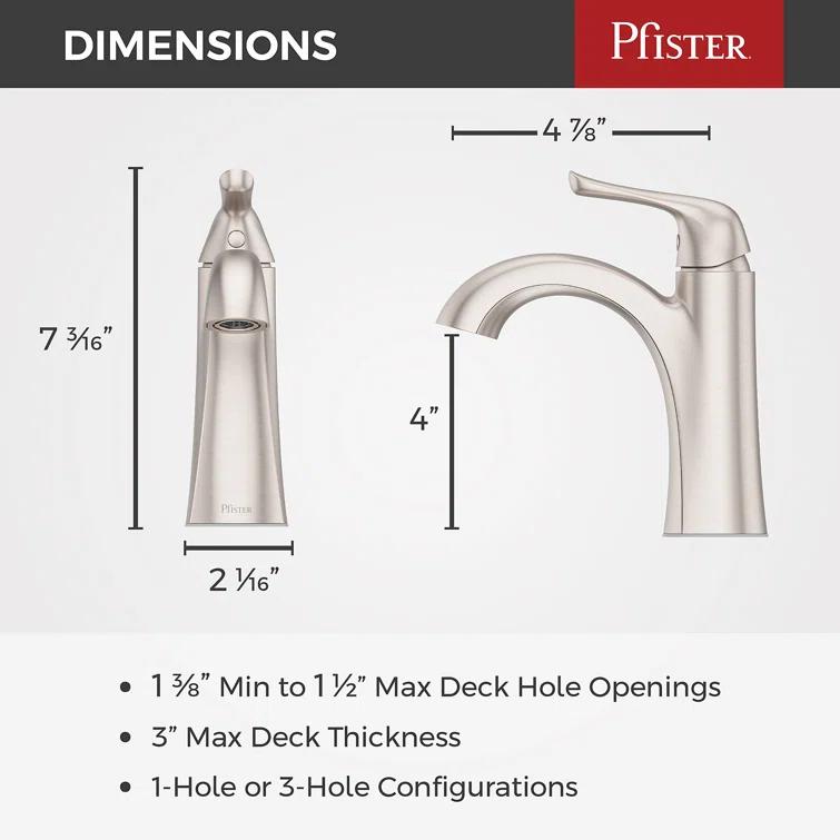 Willa Single Hole Bathroom Faucet with Drain Assembly
