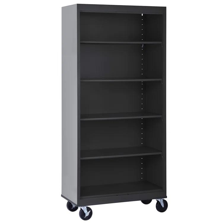 Sandusky Lee 36" W x 18" D x 78" H Steel Mobile Bookcase with 4 Adjustable Shelves by Sandusky