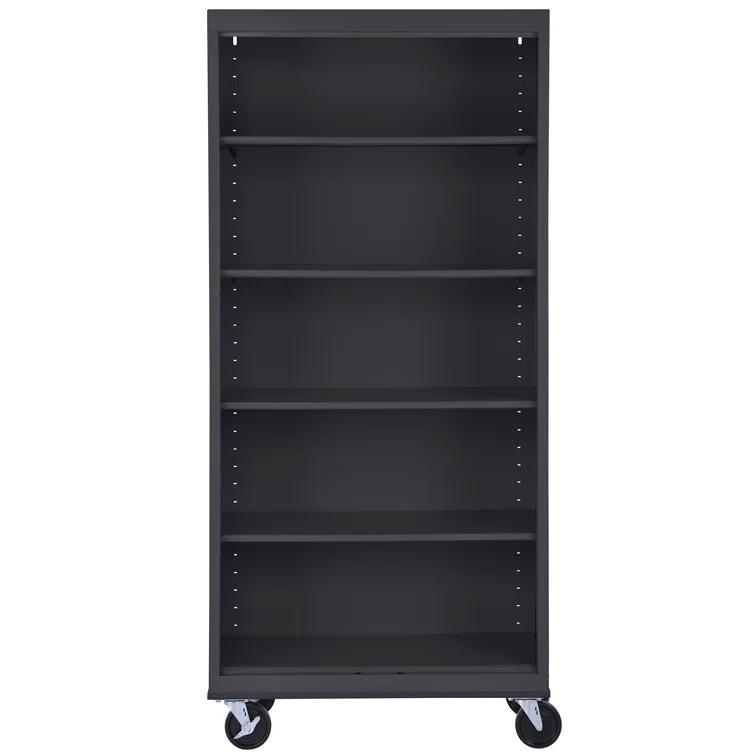 Sandusky Lee 36" W x 18" D x 78" H Steel Mobile Bookcase with 4 Adjustable Shelves by Sandusky