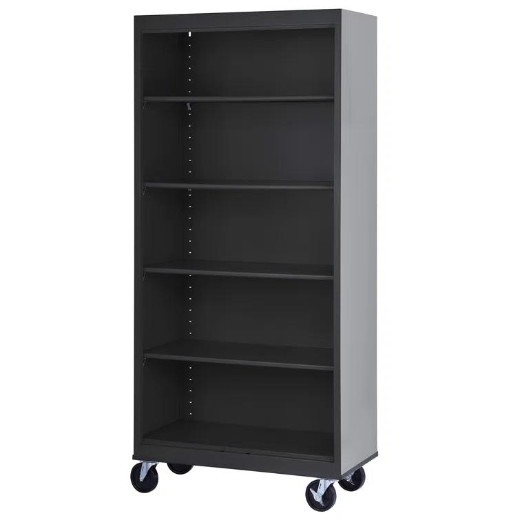 Sandusky Lee 36" W x 18" D x 78" H Steel Mobile Bookcase with 4 Adjustable Shelves by Sandusky