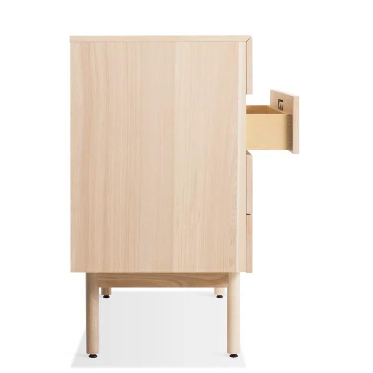 Shale 4-Drawer 1-Door Light Walnut Credenza Sideboard
