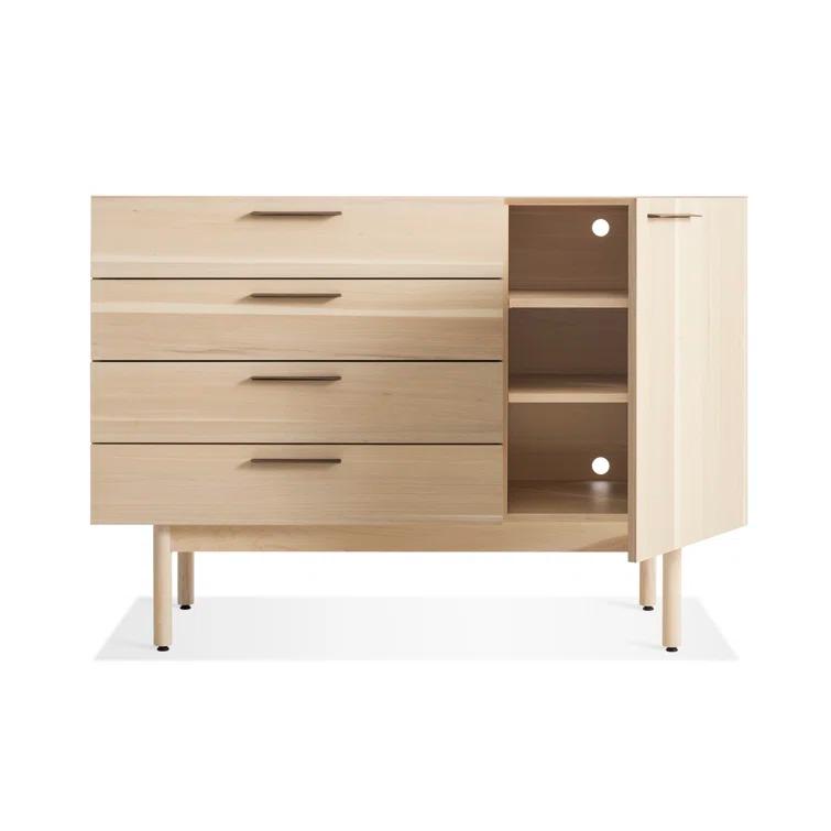 Shale 4-Drawer 1-Door Light Walnut Credenza Sideboard
