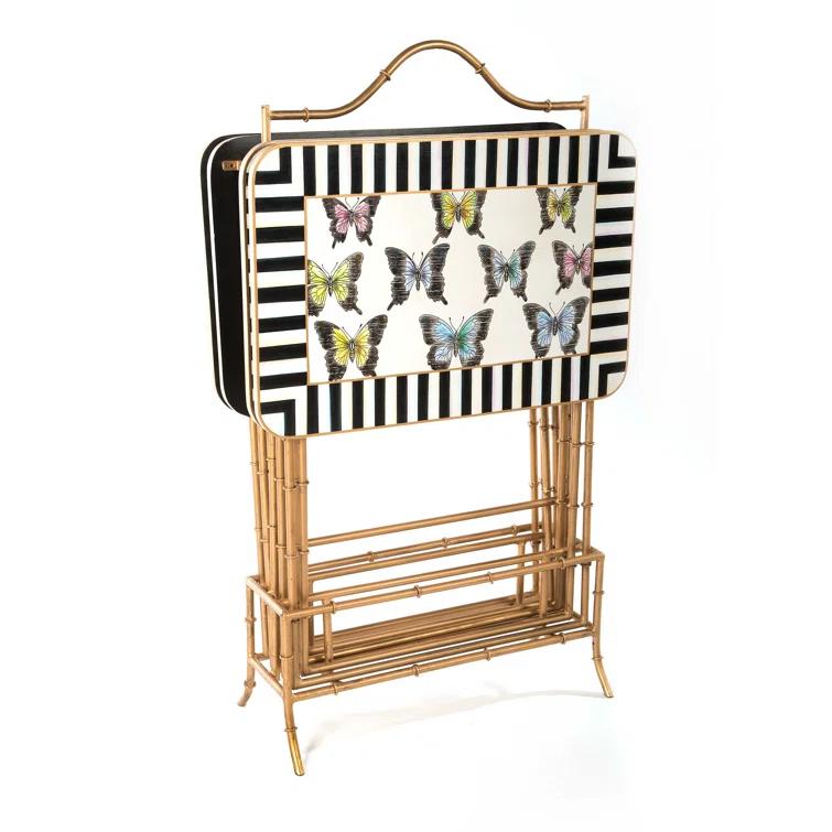 MacKenzie-Childs Butterfly Collection Cocktail Tray (Set of 4)