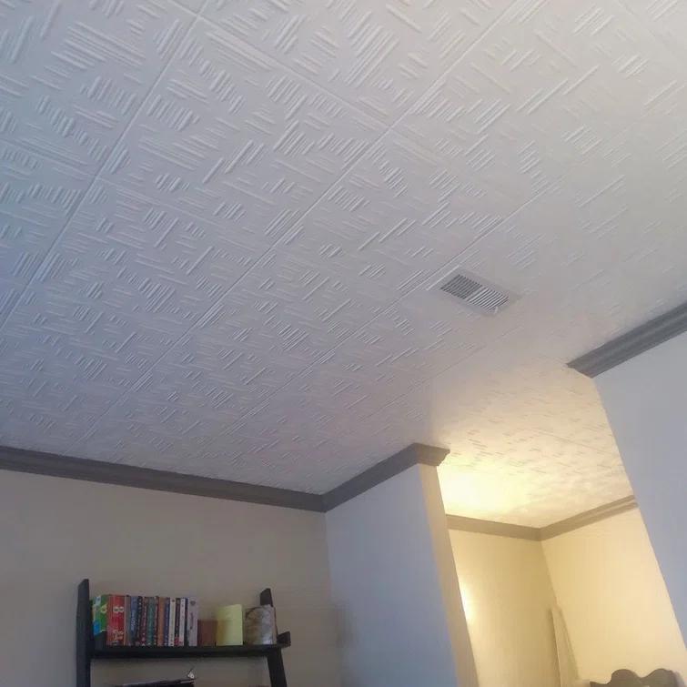 Country Wheat 1.6 ft. x 1.6 ft. Polystyrene Glue-up Ceiling Tile