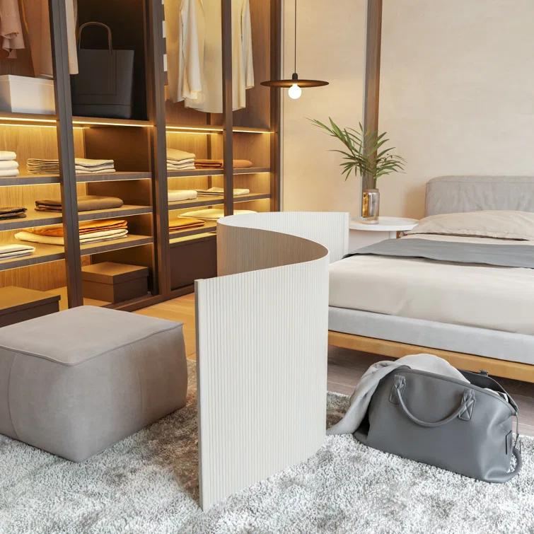 2 ft. Short Bamboo Wave Screen - White