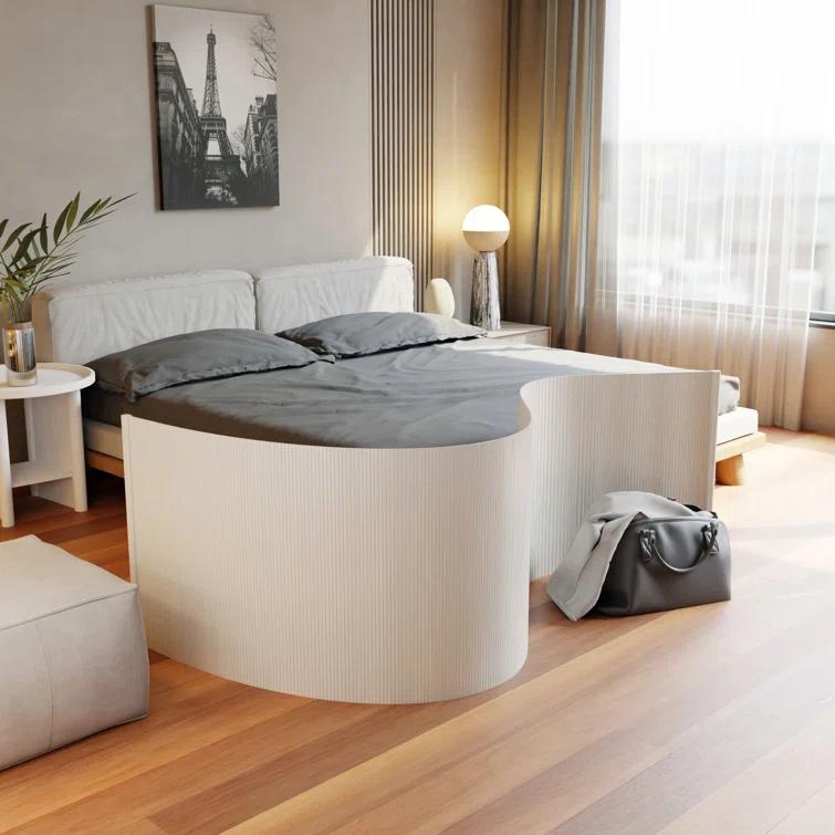 2 ft. Short Bamboo Wave Screen - White