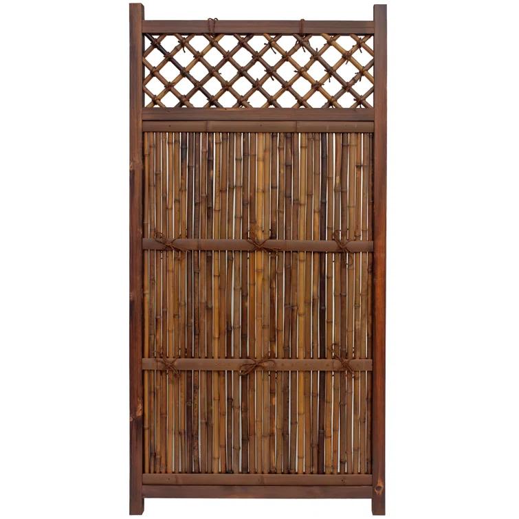 Red Lantern 6 ft. x 3 ft. Kogeta Zen Garden Bamboo Fence Panel