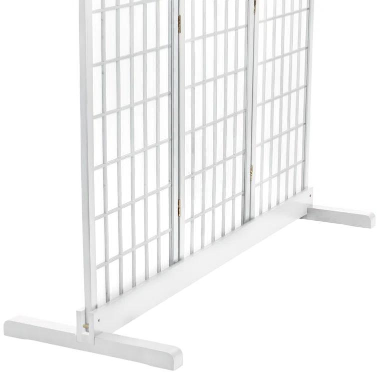 Red Lantern Room Divider Stand (Stand Only), White, for 3 Panel Screens