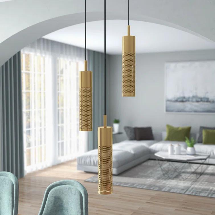 Remington 3 - Light Brass Cluster Pendant