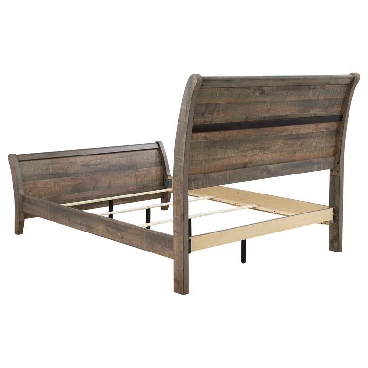 Frederick Sleigh Bedroom Set Weathered Oak