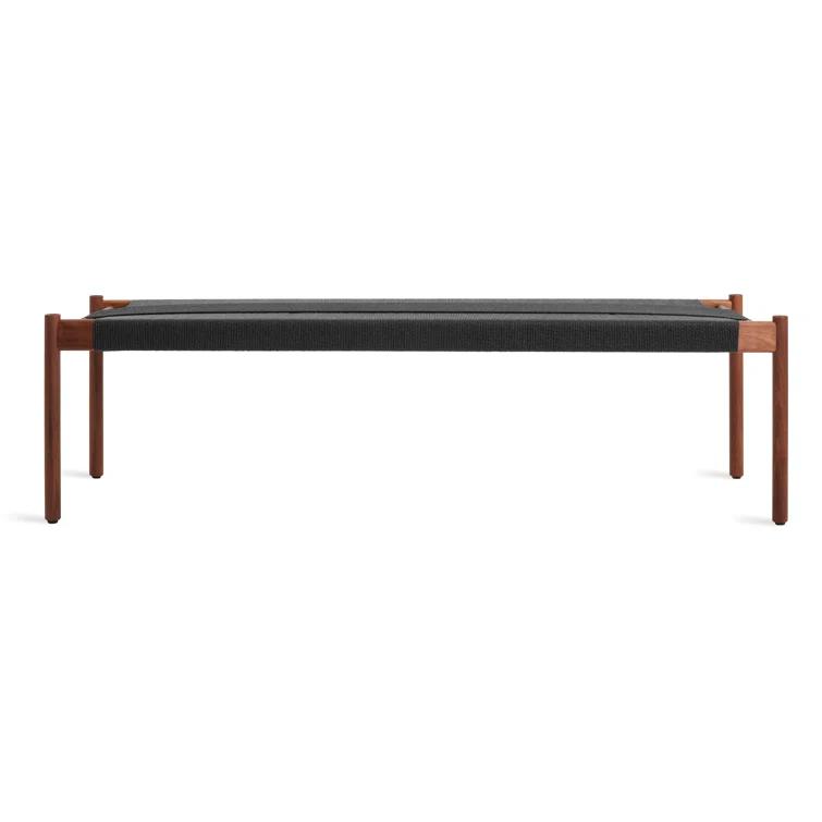 Invitation Oak Wood and Natural Woven Cord 64" Bench