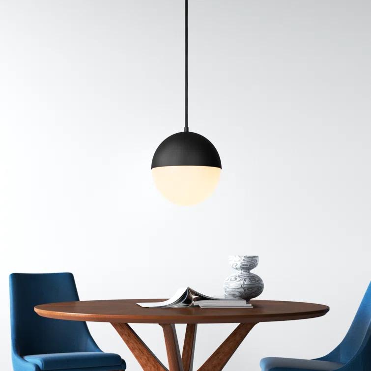 Hastings Single Light Glass Steel Dimmable Pendant