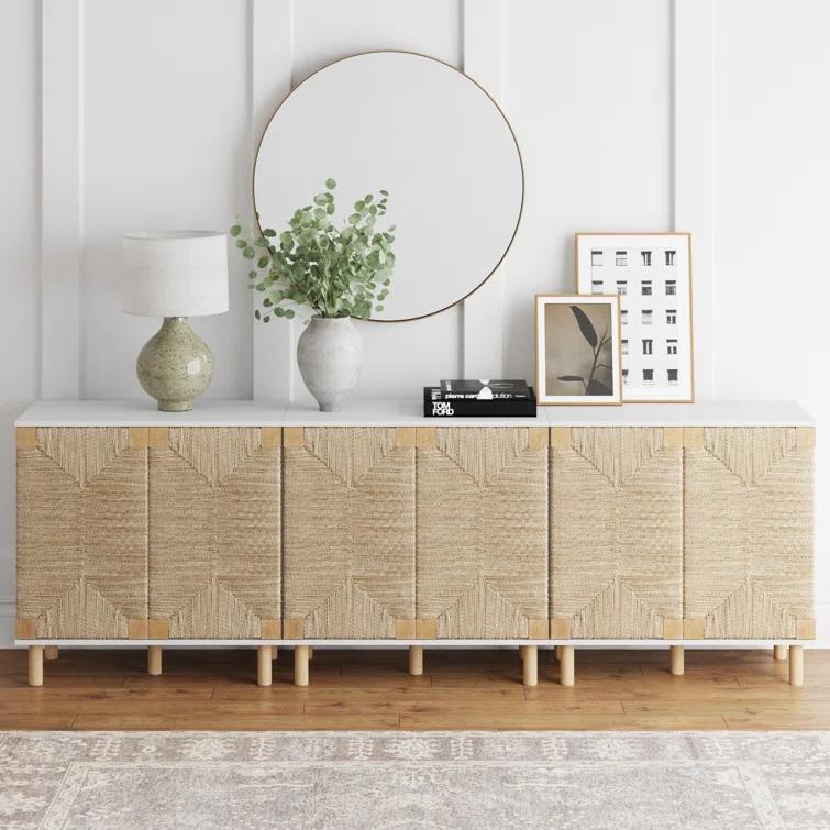 Shellie Solid Wood 2 - Door Accent Cabinet Set or TV Stand