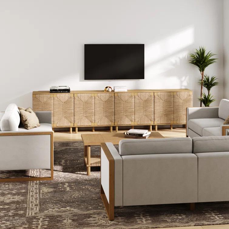 Shellie Solid Wood 2 - Door Accent Cabinet Set or TV Stand