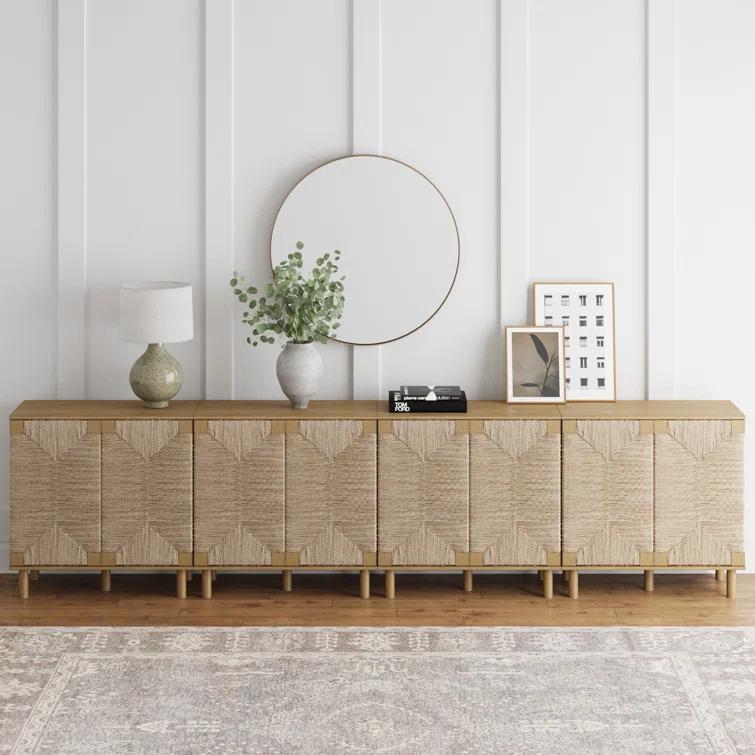 Shellie Solid Wood 2 - Door Accent Cabinet Set or TV Stand