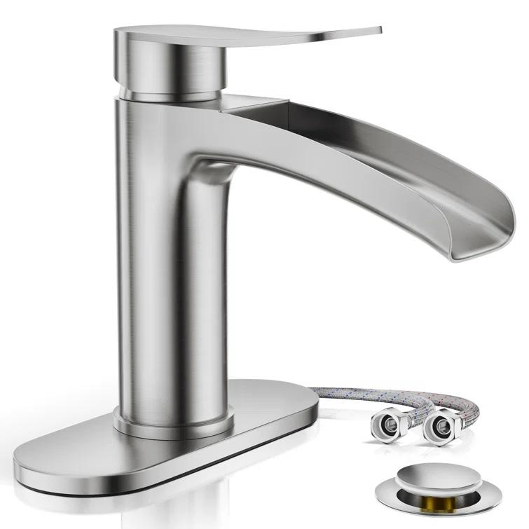 Single-Hole Single-handle Bathroom Faucet with Drain Assembly