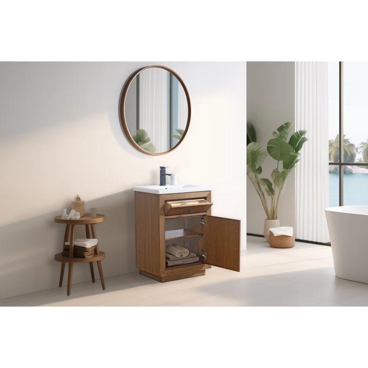 24'' Free Standing Single Bathroom Vanity with Ceramic Top