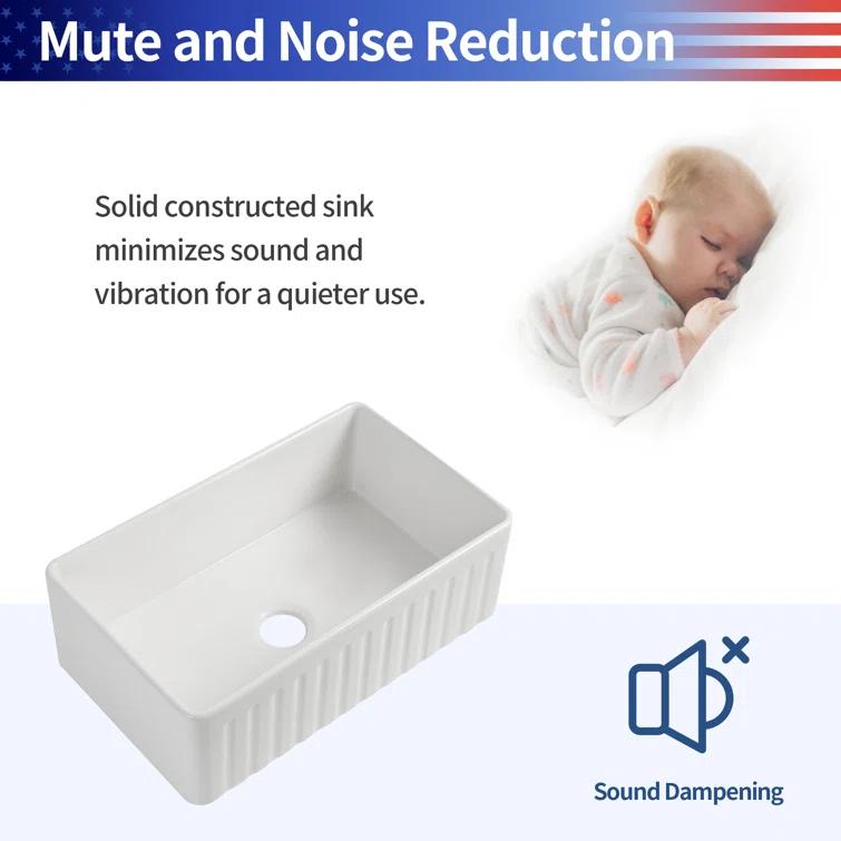 33'' L Farmhouse / Apron Single Bowl Fireclay Kitchen Sink