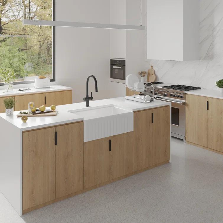 33'' L Farmhouse / Apron Single Bowl Fireclay Kitchen Sink