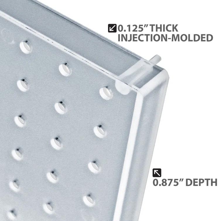Azar Displays 900940-BLK The DIY Multi-Purpose 10-Piece Pegboard Wall Organizer Kit with One Panel and Accessory Assortment (13.5"W x 22"H)