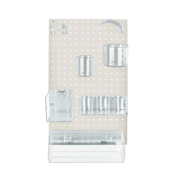 The DIY Multi-Purpose 10-Piece Pegboard Wall Organizer Kit with One Panel and Accessory Assortment (13.5"W x 22"H)
