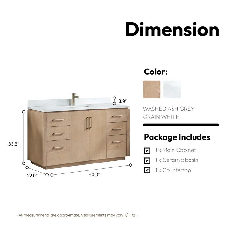Cloverfield 60'' Single Bathroom Vanity